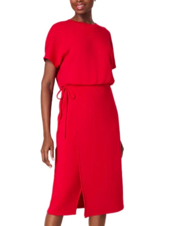 SPANX Dresses & Skirts - SPANX AirEssentials Red Tie-Waist Midi Wrap Dress